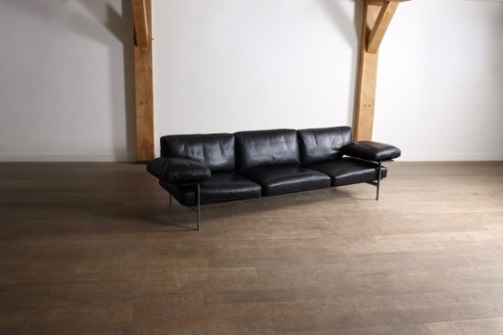 Divano tre posti Diesis in pelle nera di Antonio Citterio per B&B Italia, anni '70 – Divani 3 posti, Leather (photo 3 of 16)