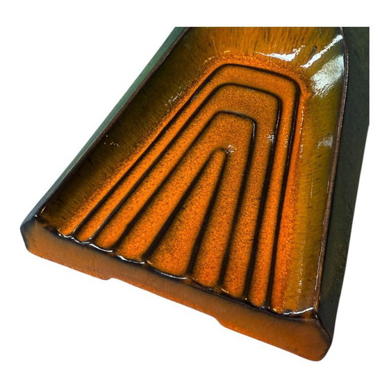 Image 1 of Vintage Set of Ceramic Wall Lamps Light Orange & Green Hustadt Leuchten, Germany 1960