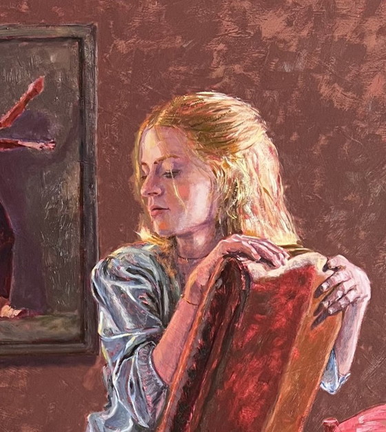 Image 1 of Pittura ad olio originale su tavola "FF Chilling"