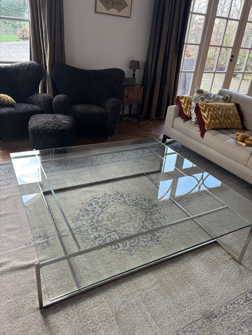 Casa Desus C-table glass and chrome 150 cm