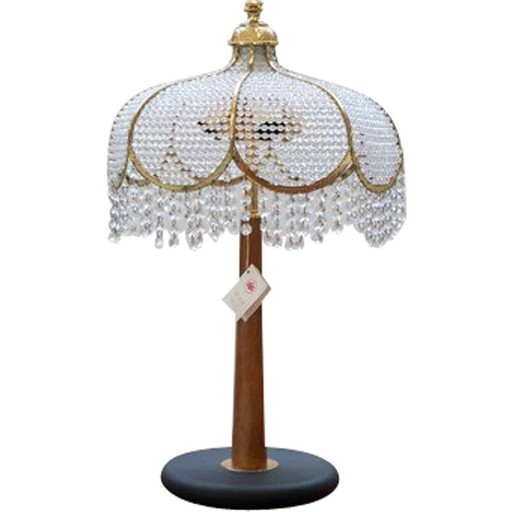 Vintage-Tischlampe aus Metall und Kristall von Nara Gaufré, Italien