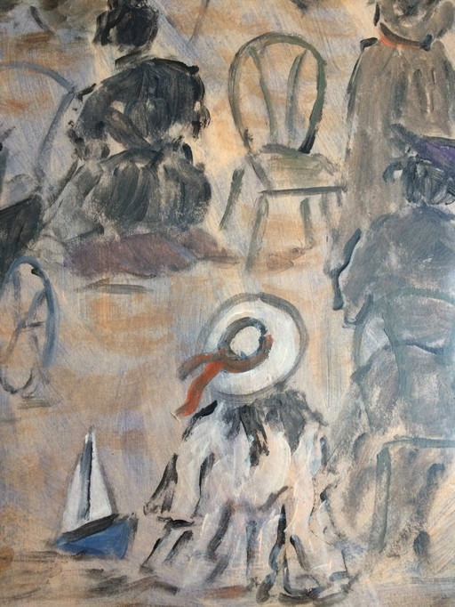 Origineel schilderij van de schilder Henry Saint-Clair (1899-1990).