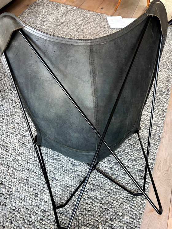 Image 1 of Design Butterfly Chair – Echt Leer – Zwart