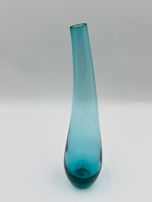 curved glass bud vase