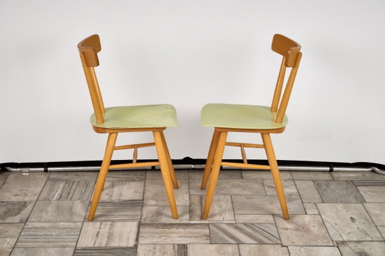 Set di 2 sedie in faggio, anni '60, Cecoslovacchia – TON, Sedie da pranzo, Wood (photo 5 of 14)