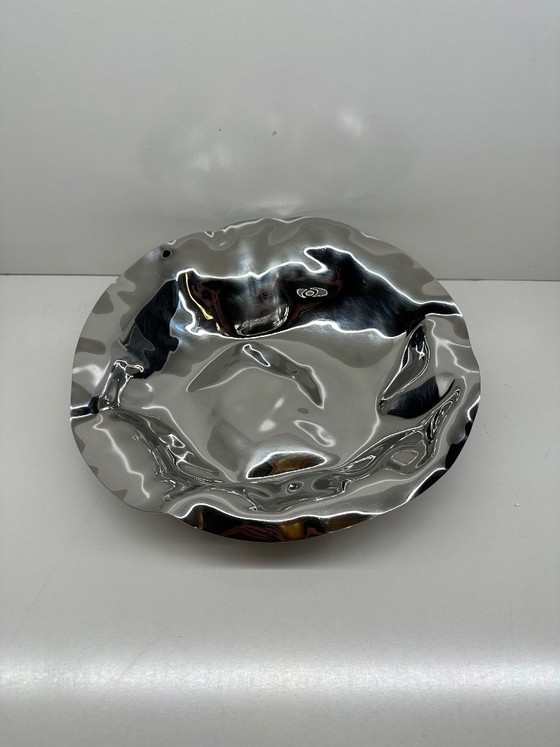 Image 1 of Sarrià Lluís Clotet wastebasket for Alessi 2000, Mirror Polished Chrome Stainless Steel, Signed