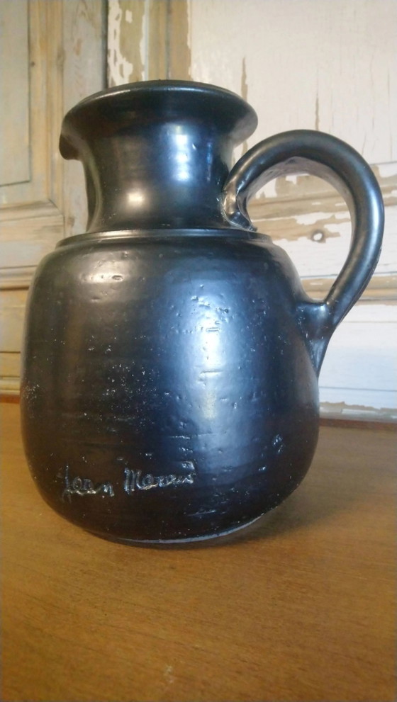 Brocca in ceramica smaltata nera "Jean Marais" – Bicchieri e caraffe, Porcelain, Vintage (photo 3 of 15)