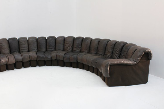Image 1 of Canapé vintage DS-600 Non Stop Snake de De Sede en cuir marron