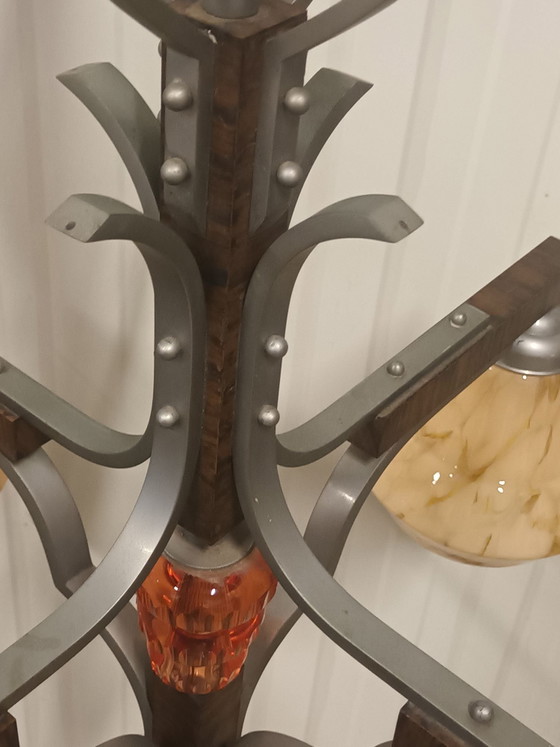 Magnifico Lampadario Art Déco – Metallo, Vetro (photo 7 of 11)