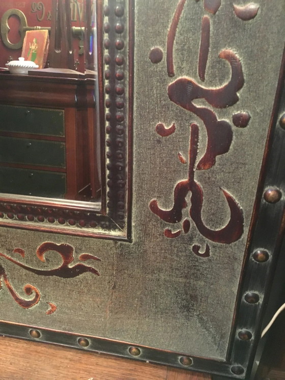 Bevelled mirror in wood and resin, wood/metal effect – Vintage (photo 2 of 8)