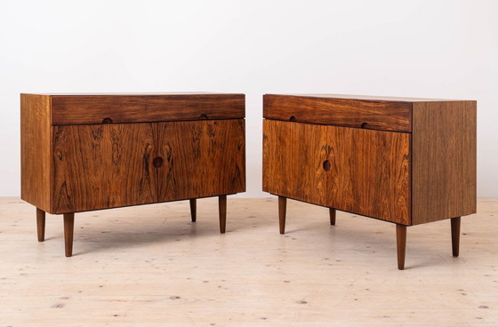 Image 1 of Par de armarios de estilo moderno de mediados de siglo, diseñados por H. W. Klein para Bramin, Dinamarca, década de 1960.