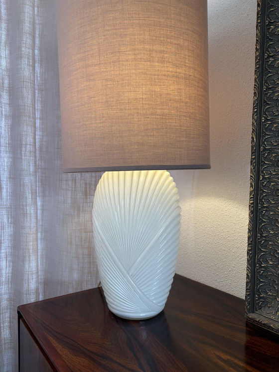 Vintage Art Deco Anchor Hocking Tafellamp/Vaas – Tafellampen, Glass, Textile (photo 2 of 9)