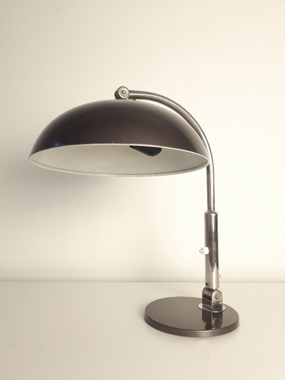 Image 1 of Hala Zeist desk lamp, anthracite-colored vintage MCM lamp, industrial lamp, mid-century modern table lamp