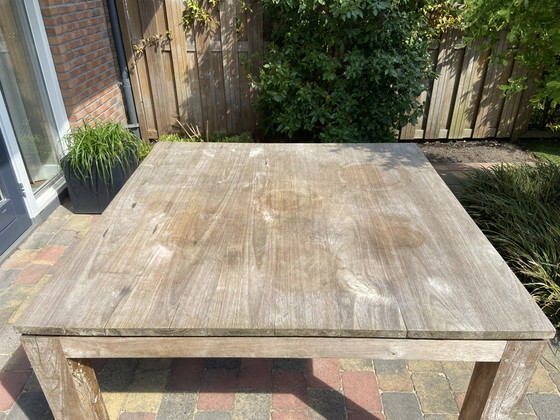 Square teak garden table 130 cm – Wood (photo 4 of 5)