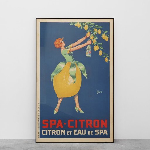 Large famous rare Art Deco affiche by Geo for Spa, Belgium 1920s