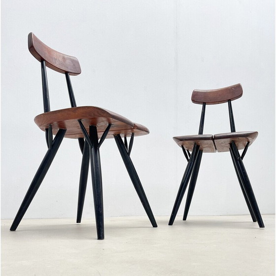 Image 1 of Pair of vintage Artek prikka chairs by llmari Tapiovaara for Laukaan Puu, Finland 1960