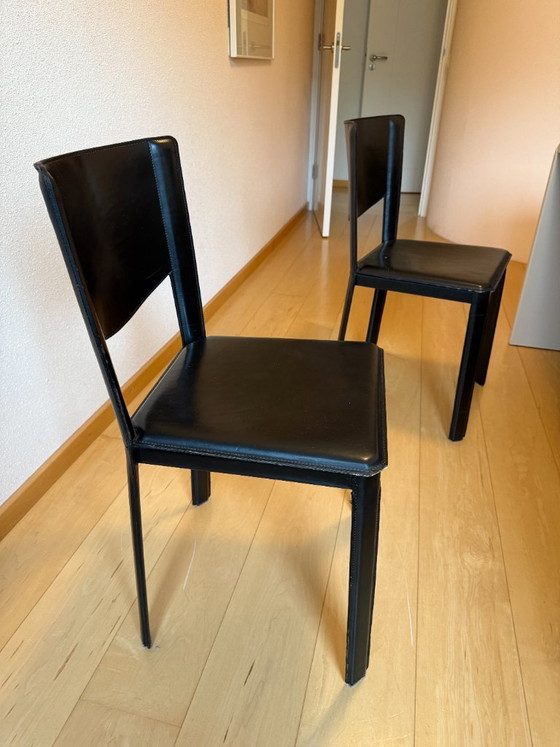 Enrico Pelizzoni Vintage Leather Chairs — Set of 4 – Dining chairs (photo 3 of 5)