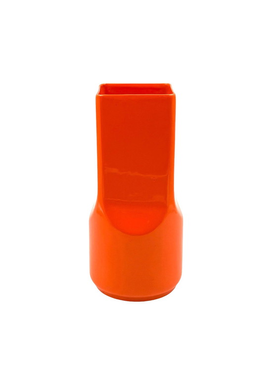Image 1 of Studio Opi, vase en céramique orange de l'ère spatiale, Gabbianelli Italie vers 1960