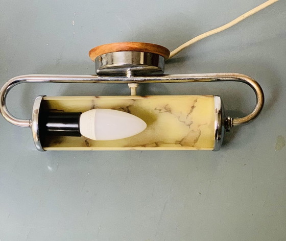 Image 1 of Art deco wandlamp gemarmerd glas van 1920 - 1930