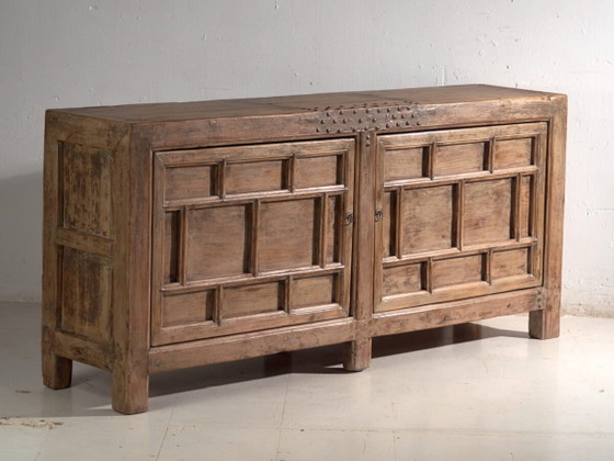 Antique panelled sideboard in pine wood – China, circa 1900 – Sideboard cabinet, Iron (photo 2 of 40)