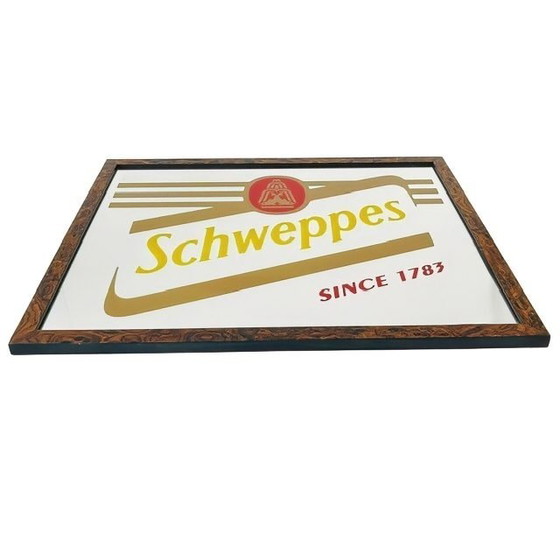 Image 1 of Miroir publicitaire Schweppes vintage, milieu du siècle, 53 cm, années 1960