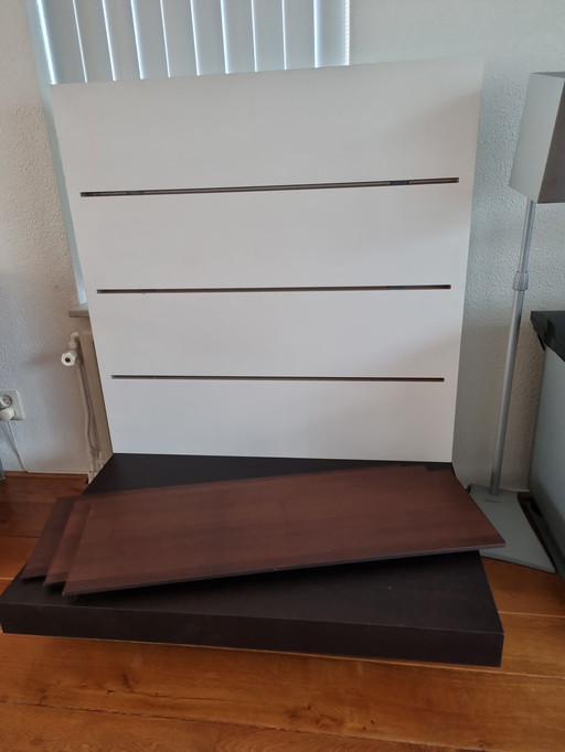 Molteni&C model Pass wall unit, Wenge/Bianco finish