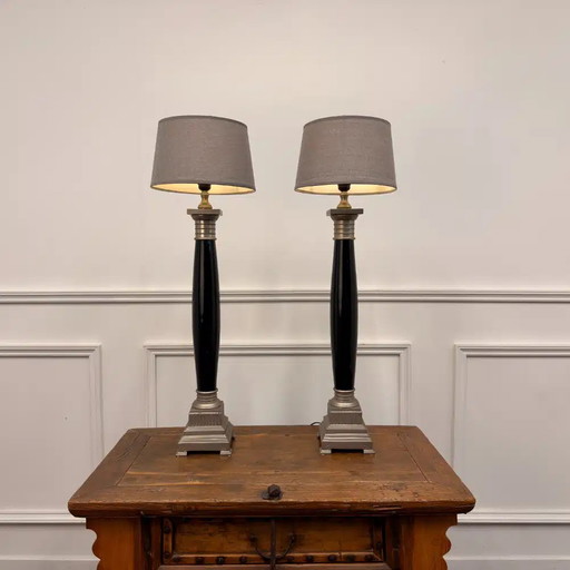 Set Grandes Lampes de Table Classiques Empire