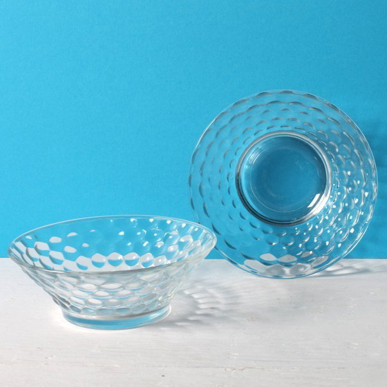 Image 1 of Set di 2 ciotole da dessert vintage in vetro a bolle Kim / Indonesia