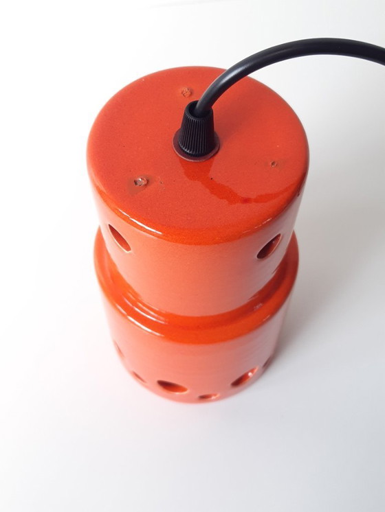 Image 1 of 1 van 3 keramieken aardewerken vintage hanglampen, West Germany fat lava stijl, keramische retro hanglampen