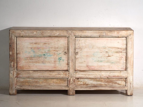 Antique painted sideboard in pine wood – China, circa 1900 – Sideboard cabinet, Iron (photo 32 of 40)