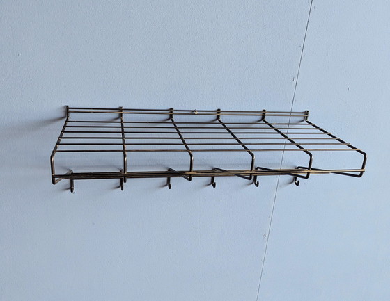 Image 1 of Vintage metal wall coat rack 1970s