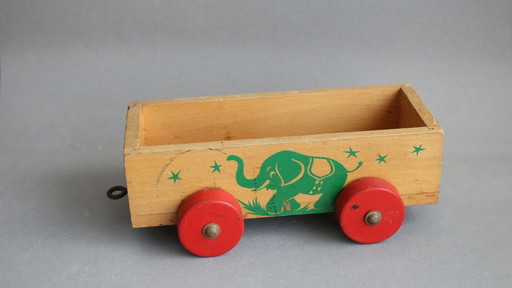 Vintage Waggon aus Holz Handbemalt