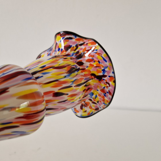 Image 1 of Murano Antique art deco glass vase Spatter glass