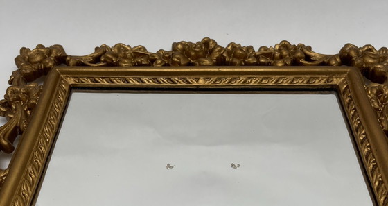 Image 1 of Miroir mural Cimena Torino, Italie – Style néo-baroque/rococo, cadre doré (33×28 cm)