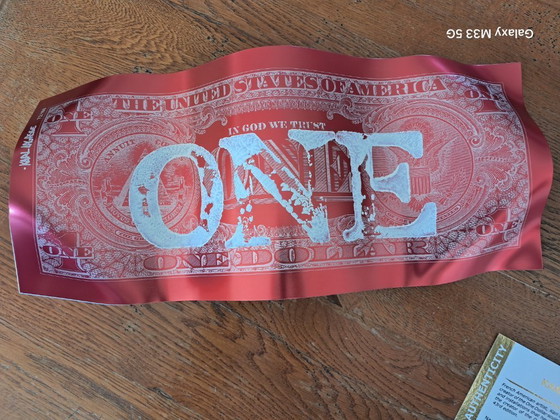 Image 1 of Karl LAGASSE - Un dólar Rosso Bianco - Escultura del artista