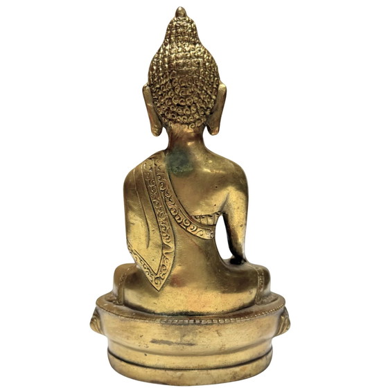 Estatua de Buda de Bronce Dorado – Bhumisparsha Mudra – Símbolo de Enraizamiento, Fuerza e Iluminación (photo 5 of 10)