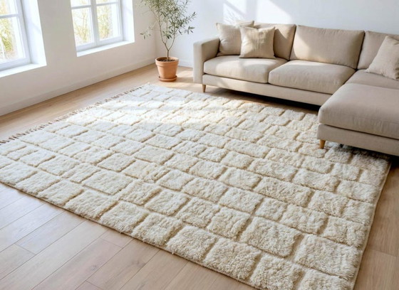Alfombra marroquí natural – Arte bereber hecho a mano de las montañas del Atlas 250cmx300cm – Cotton (photo 4 of 9)