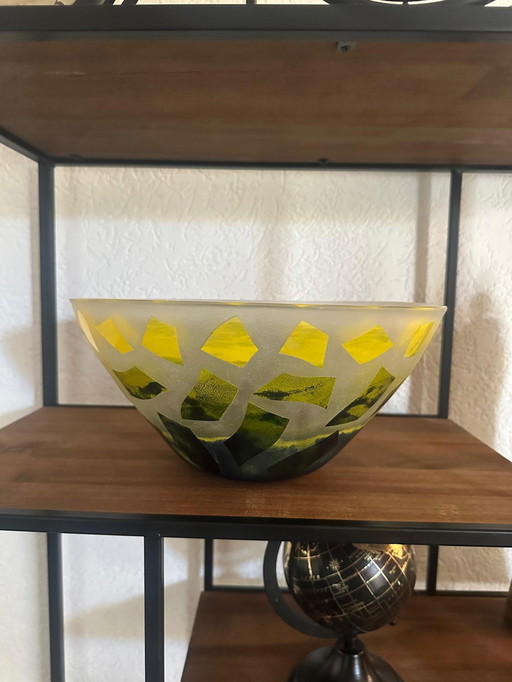 Magnifique bol en verre soufflé à la main Unique 30 cm
