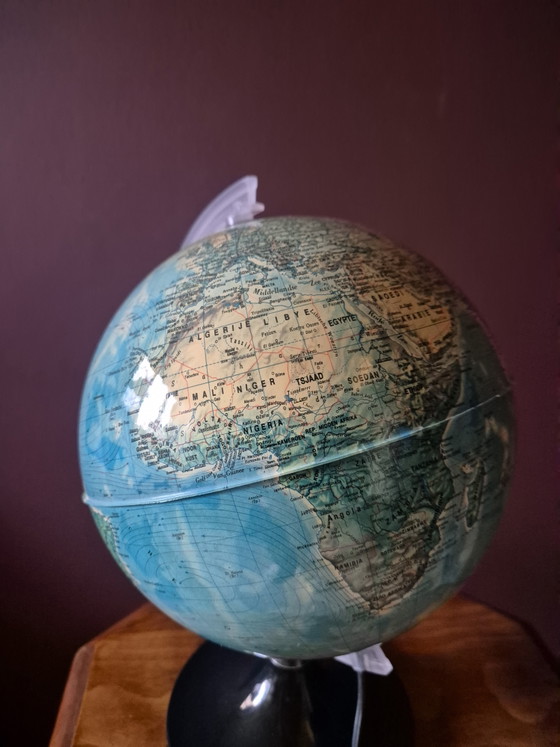 Mappamondo vintage illuminato | Ø 22 cm | Mappamondo retrò, Oggetti decorativi, Plastica, Multicolore (foto 5 di 5)