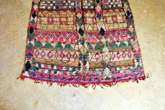 Image 1 of Tapis Kilim Boujaad touffeté vintage - 370 x 150 cm