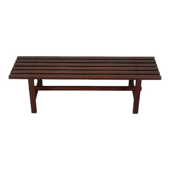 Image 1 of Vintage teak bench by Ezio Longhi for Elam, Italian design, mid-century modern, 1950s