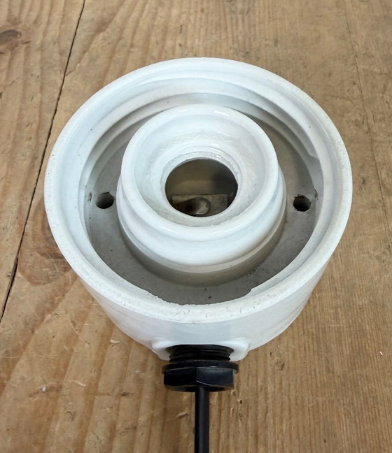 Image 1 of Vintage White Porcelain Wall Light with Milk Glass, 1960s