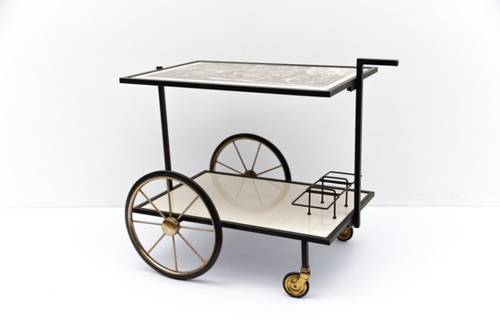 Image 1 of German Metal Serving Trolley, 1960s