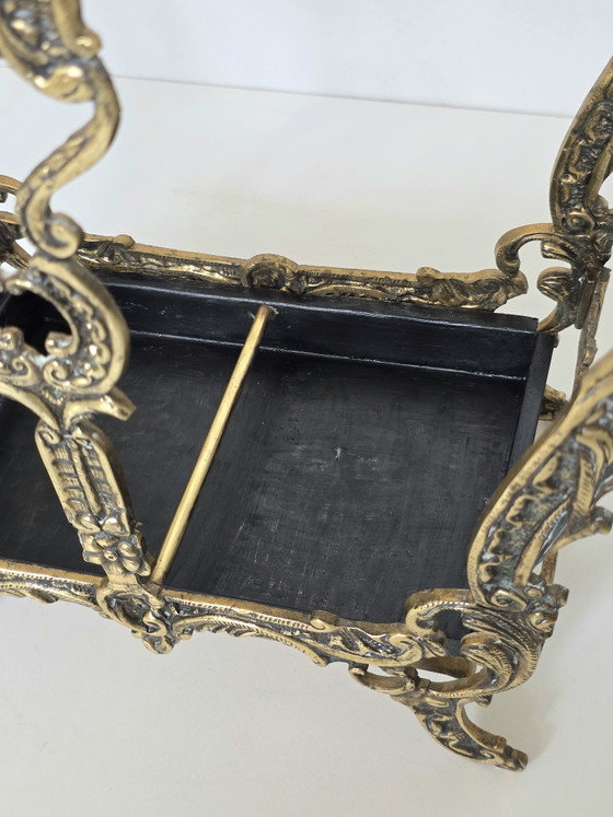Vintage sierlijke messing paraplu- en wandelstokhouder | Antieke rococo-stijl – Paraplubak, Iron, Brass (photo 10 of 15)