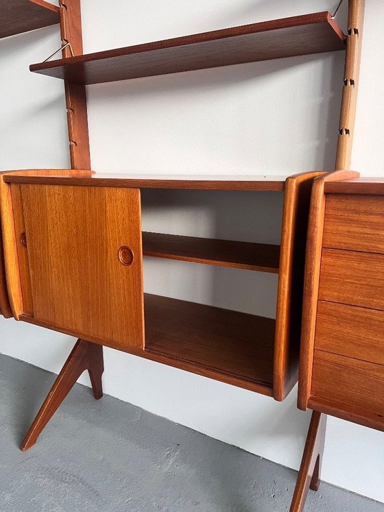 Image 1 of Mobile componibile a parete scandinavo di John Texmon | Norvegia, anni '60 | Teak di metà secolo