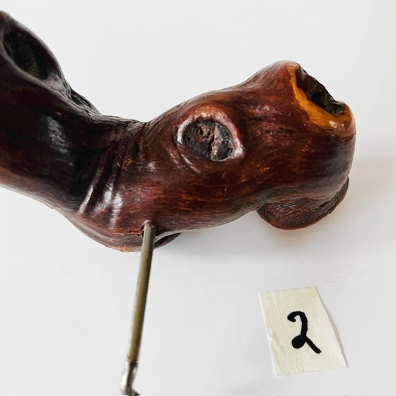 Image 1 of Vintage mid-century Franse kurkentrekker 2 wortelhout wijnrank 1950's