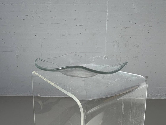 Image 1 of Kleine Glasi Hergiswil Glasschale mit Wellenrand, Schweiz, 1960er–1970er Jahre