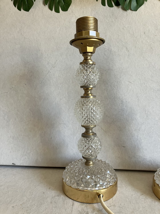 Image 1 of Palme & Walter / Lampada da tavolo in cristallo di metà secolo Palwa