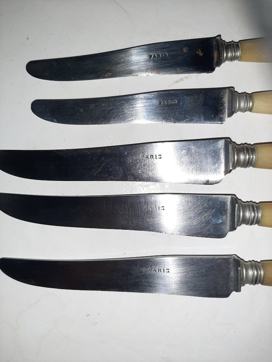 Image 1 of Juego de cuchillos antiguos de cuerno