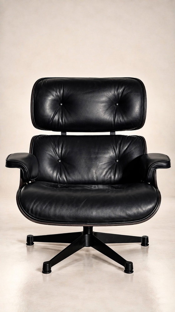 Lounge stoel Eames VITRA Model 670 & 671 – Verstelbare relaxstoel, Leer, Hout (photo 5 of 14)